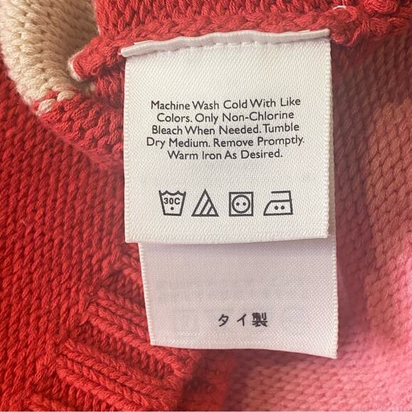 Eddie Bauer Size XL Tall Cotton Pink Striped V-Neck Pullover Sweater - Picture 7 of 7